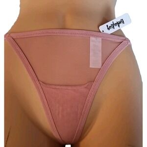 Bootay Bag Women's Mesh Band Star Thong Underwear Dusty Rose Color Sz. Sm‎ NWT